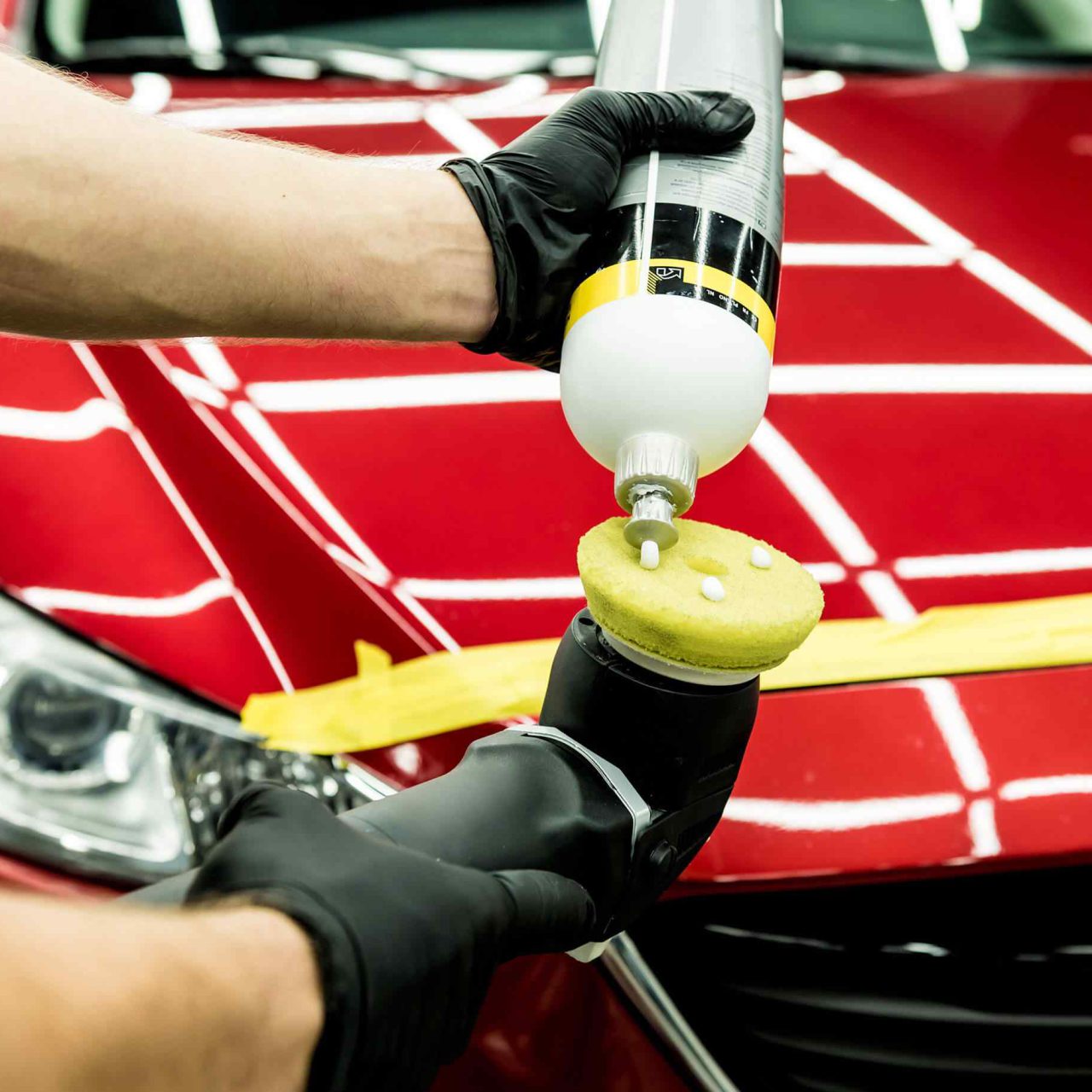 Paste polish is a process that makes the paint of a car appear brighter and camouflages minor scratches.